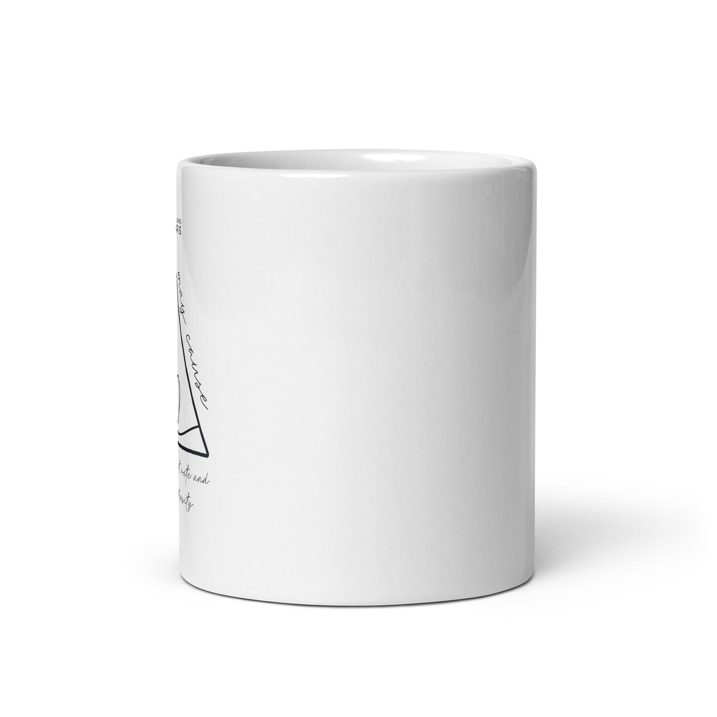 The Randall Series Warning White Glossy Mug