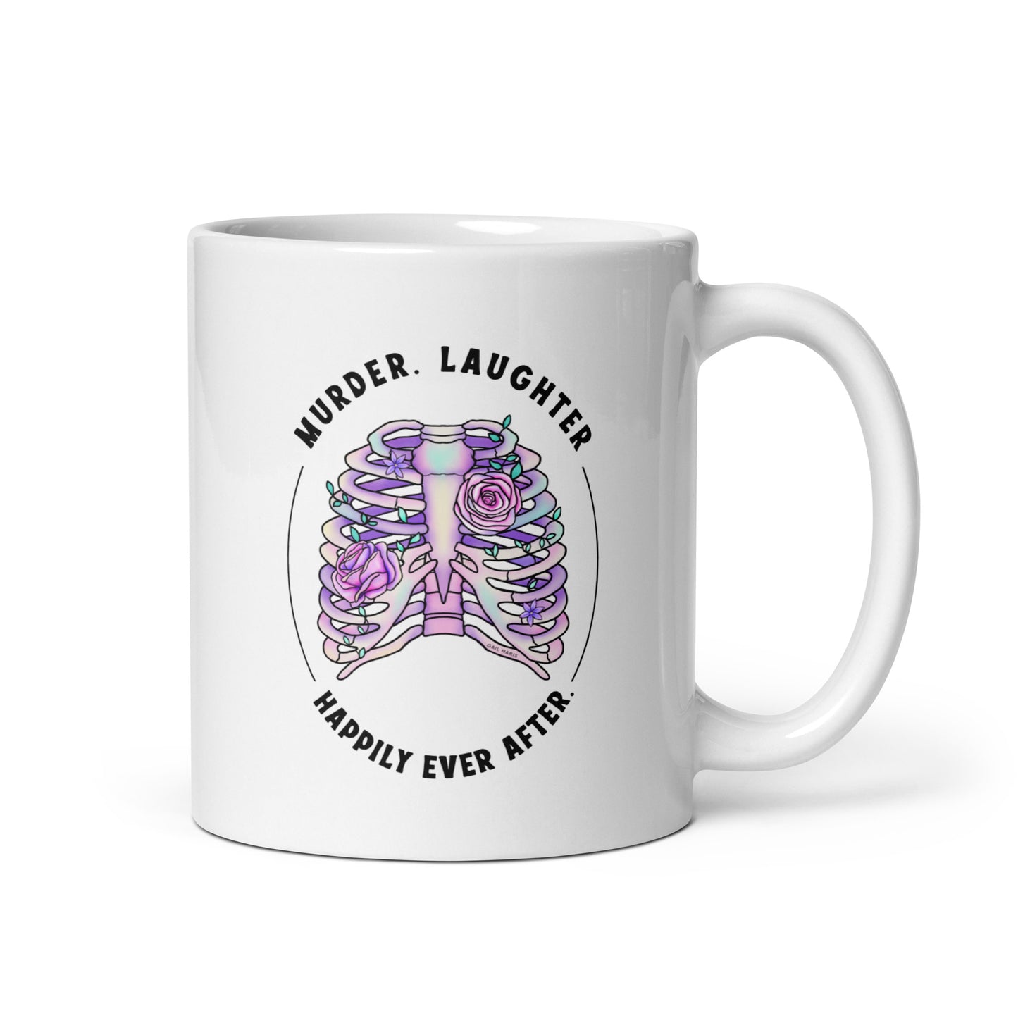 Gail Tagline Ribcage White glossy mug