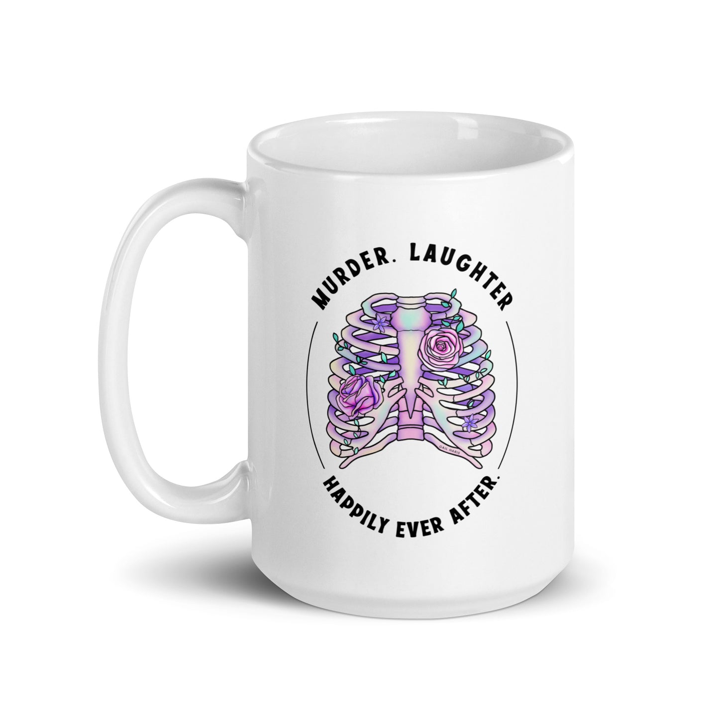 Gail Tagline Ribcage White glossy mug