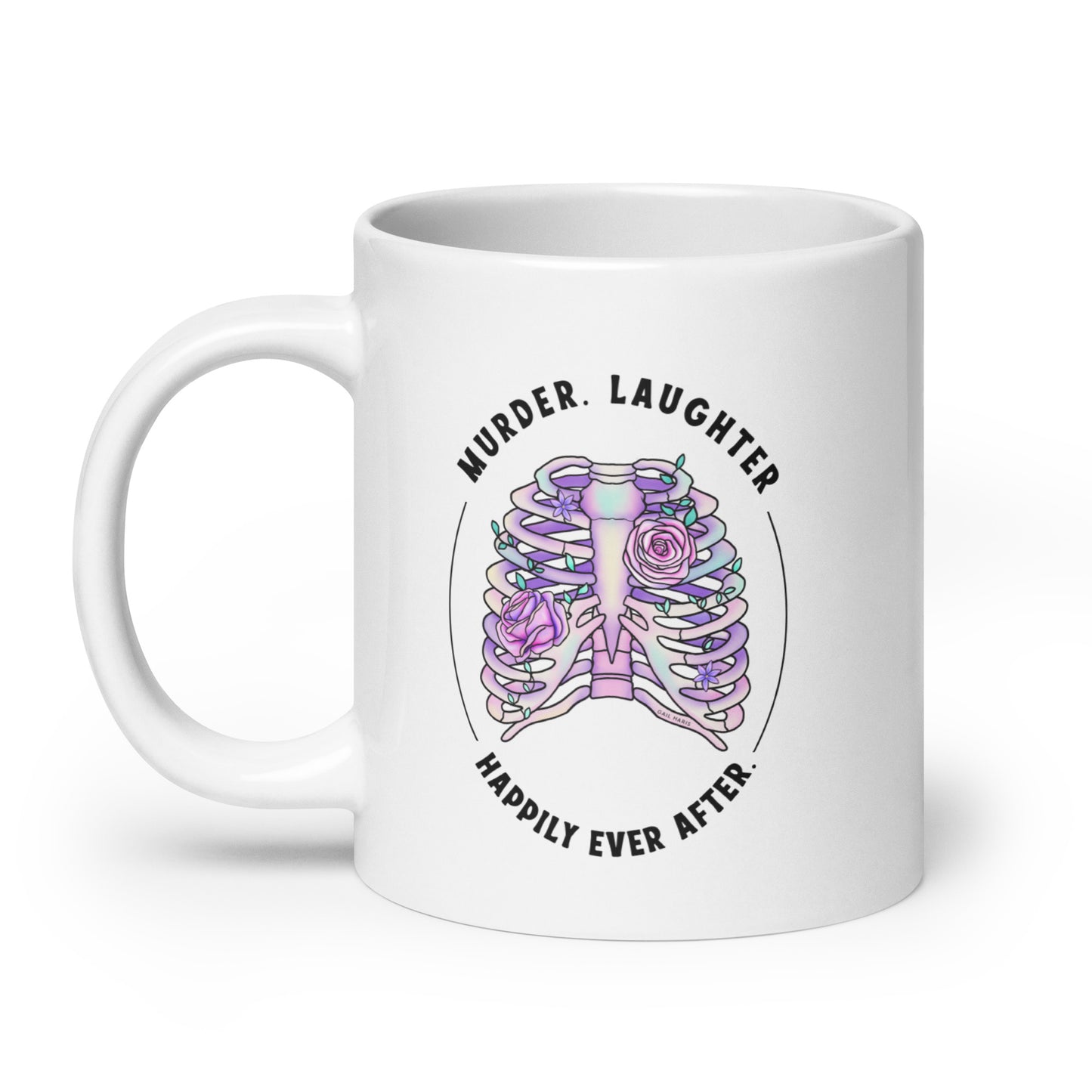 Gail Tagline Ribcage White glossy mug