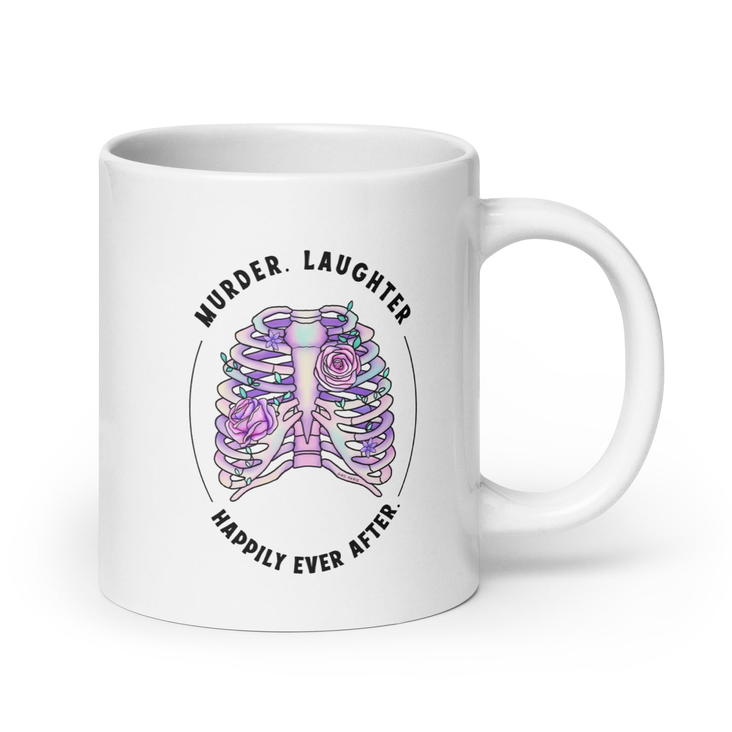 Gail Tagline Ribcage White glossy mug